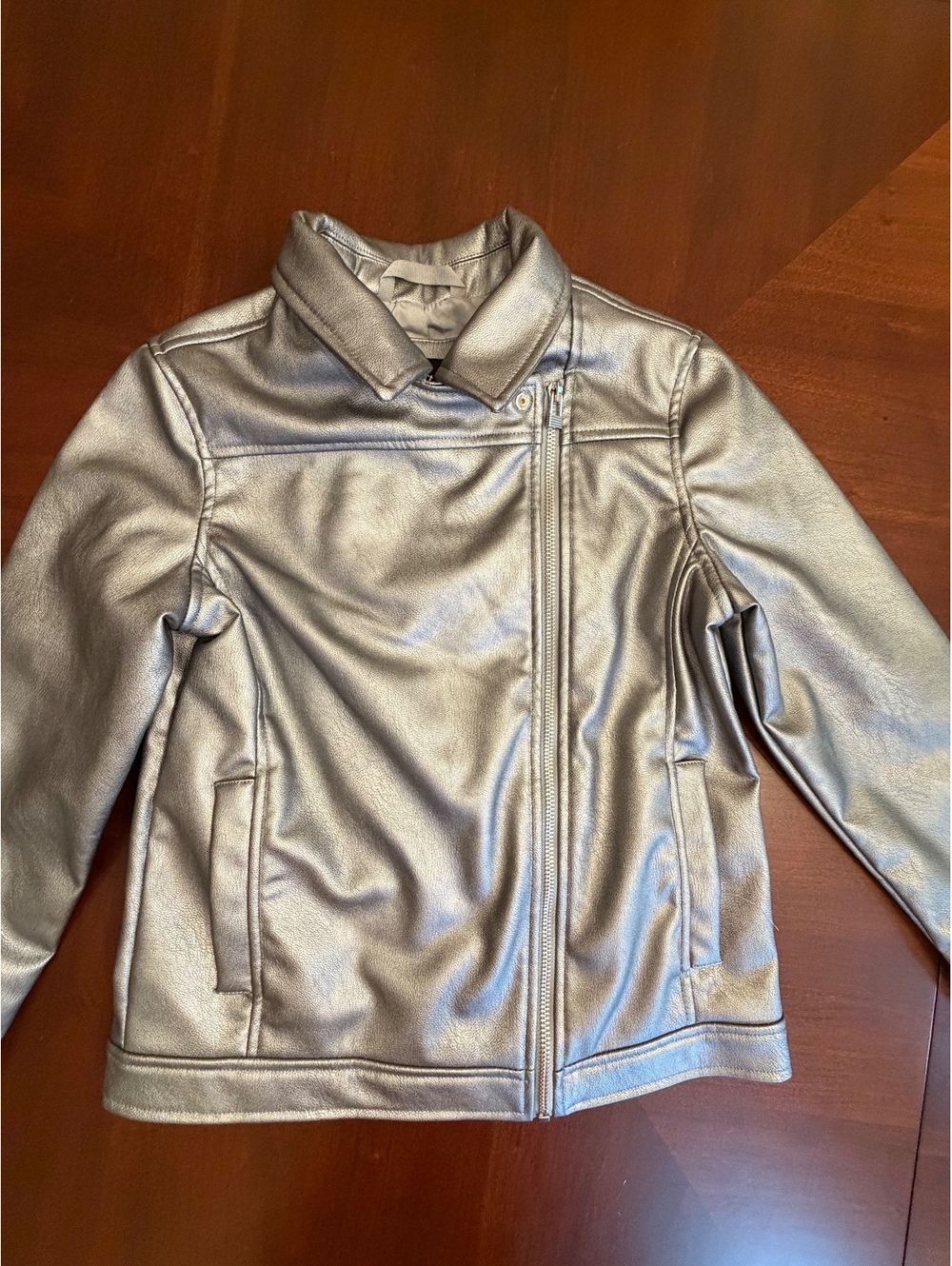 Art Class Metallic Silver Moto Kid's Jacket Faux Leather Brand New L(10/12)